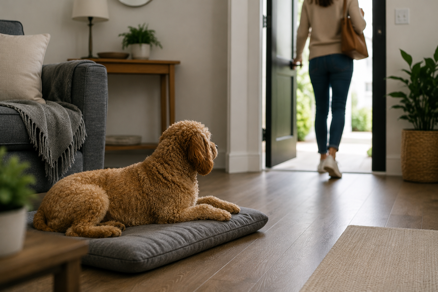 Discover how dogs learn departure routines, why anxiety often begins before the door closes, and how changing patterns can help reduce separation anxiety.